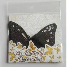 12片/24片镂空蝴蝶墙贴，3D蝴蝶贴纸，适用于婚礼装饰、客厅家居装饰、毕业典礼装饰、宿舍装饰、卧室装饰 - 黑色 - 查看 6