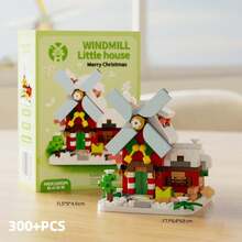 300+Pcs Micro Particle Building Blocks Windmill House Creative Theme Tree House Forest Wooden House DIY Assembly Home Decor Office Decoration Festival Gift Christmas Gift Birthday Gift New Year Gift Ornament - Multicolor - View 10