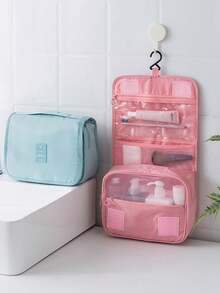 1pc Multi-Functional Travel Makeup Bag, Multi-Layer Cosmetic Organizer Bag, Waterproof Hanging Toiletry Bag, Makeup Brush Holder, Portable Handbag, Perfume Storage Box, Suitable For Toiletries, Pens, Eyeshadow Brushes, Sanitary Napkins, Lipstick, Makeup Pencils, Lip Gloss, Skincare Products, Digital Products, Christmas Gift, Valentine's Day Gift, Suitable For Mother, Friends, Teachers,Pouch,Makeup Pouch,Travel Essential - Multicolor - View 4