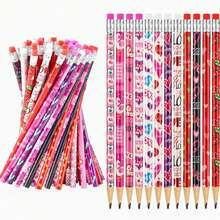 20/10/5支装情人节铅笔带橡皮擦，适合作为派对礼物、赠品、办公奖励、学习用品、课堂奖励、生日礼物、节日礼物、情人节礼物【混合发货】