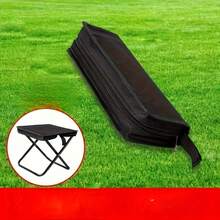 Taburete plegable portátil para picnic, silla de camping duradera para exteriores, taburete plegable ligero, taburete para los pies de camping y pesca, adecuado para picnics al aire libre, camping/pesca pequeño, ideal para senderismo, navegación o conciertos al aire libre - Negro - Ver 4