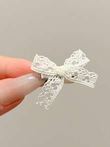 22pcs/16pcs/5pcs Cute White Lace Bow Hair Clips, Elegant Small Hair Claws, Bangs Clips, Versatile Side Hair Accessories Suitable For Daily Use, Hair Slide, Hair Barrettes - Multicolor - View 6