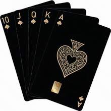 一套配套信用卡装饰贴纸，扑克图案“10JQKA”，创意个性化超薄PVC防指纹信用卡保护套，防刮擦，男女通用，适用于小型芯片卡、银行卡、信用卡、交通卡、学生证等。可用于DIY装饰，卡片装饰，长方形