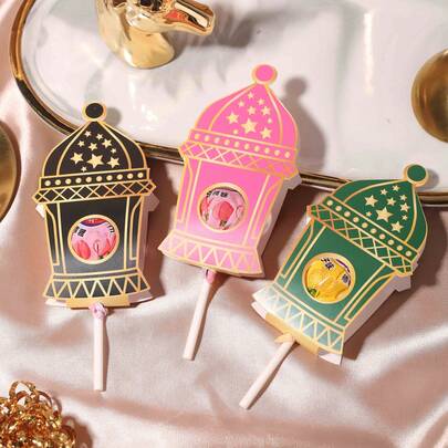 50 st/förpackning Eid Al-Adha, Eid Mubarak offerfesten julmåne bordsdekor, festgåvor dekorativa kort, godisbakningsförpackning klubba dekorativt papper