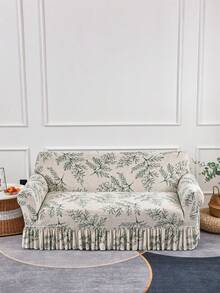 1pc Vintage Floral Pet Proof Sofa Cover, Breathable All-Season Universal Stretch Printed Dust-Proof Sofa Slipcover (Pillow Cover Not Included)