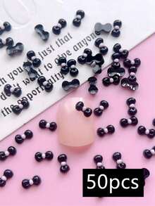 50 Peças Decoração de Unhas, Mini Laço, Adequado para Criação DIY de Arte de Unhas, Produtos para Unhas, Ornamentos de Unhas com Laço de Tamanho Pequeno, Encantos de Unhas, Vitalidade Juvenil, Estilo Adorável, Elementos Populares Japoneses e Coreanos, Suprimentos de Unhas - Multicolorido - Visão 10