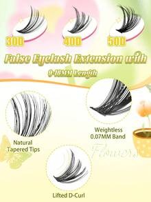 640 Pieces, Three Different Lash Curling Densities - 30D + 40D + 50D Combination Pack. It Can Meet The Needs Of Daily Makeup, Party Makeup, Stage Makeup, Etc. One Box Covers Various Makeup Requirements, Enhances The Layering Effect Of The Eyes, And Has Three Densities In One Box. Suitable For Beginners, Makeup Enthusiasts For Daily Use, Stage/Photography Users To Use Together, Or Can Be Freely Combined With Various Styles.