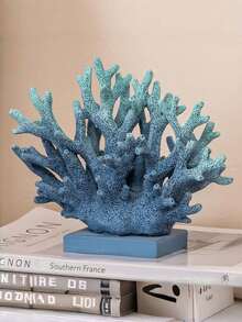 Blaue Korallen Figur, Korallen Statue aus Harz, Heimdekoration, maritimes Thema Heimdekoration, Strand/Küsten/Ozean Thema Schrank/Tisch Dekoration. Geeignet für Heimdekoration, Schlafzimmerdekoration, Büro und Wohnheim, Aufbewahrung, Hochzeitsdekoration, Hausdekoration, Schmuckaufbewahrung, Partydekoration, auch ein tolles Geschenk. - Verschiedenfarbig - Übersicht 1