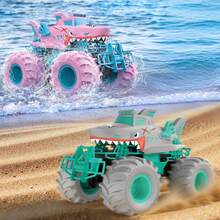 ¡RecomendadoCoche Anfibios de Control Remoto, Shark Carro Todoterreno1:18 4x4, Playa Juguetes Camiones RC Impermeables de 2,4 GHz, para Niños de 3 4 5 6 7 8 Años de Regalos (Rosa)¡Top de Temporada - Rosa - Ver 3