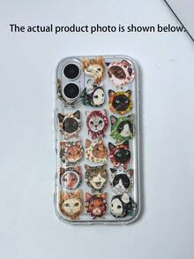 1个气囊猫咪图案全包覆式TPU防震手机壳，兼容苹果17、16、15、14、13、12、11 Pro Max系列 - 彩色 - 查看 5