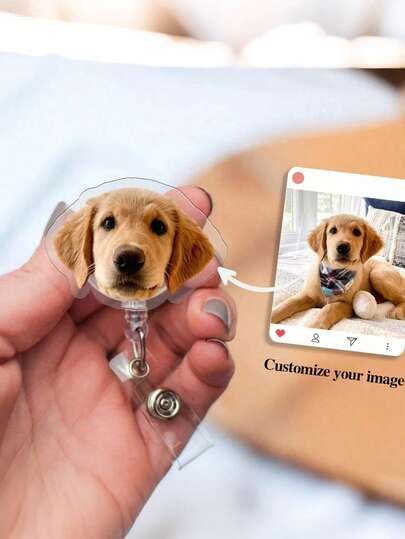 Bộ 1/3/5 cuộn dây đeo thẻ nhận dạng thú cưng, cuộn dây đeo thẻ ảnh chân dung thú cưng tùy chỉnh, hình mặt chó/mèo, cuộn dây đeo thẻ y tá, thẻ nhận dạng/thẻ NP có thể thu gọn, ảnh chó/mèo thú cưng, bác sĩ, phụ kiện thời trang, thiết thực và phong cách.