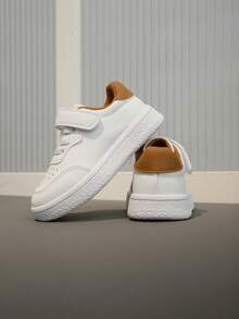 1 Pair Kids Casual Canvas Sneakers, Children Unisex Versatile Sports Shoes, Leather Surface - White - View 7