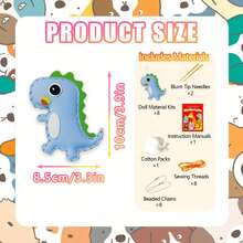 8pcs Animal Theme Beginner Sewing Kit, DIY Sewing Craft Set, Sewing Learning Kit With Cute Animal Pendants, Fun Handmade Project, Birthday Gift - Multicolor - View 3