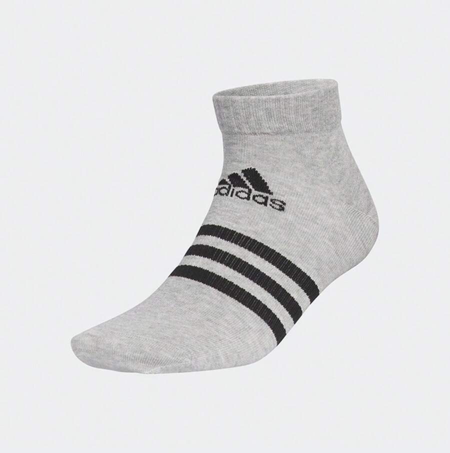Adidas 3ST SOCKS男女透氣運動襪一雙裝 - 灰色/黑色 - 查看 1