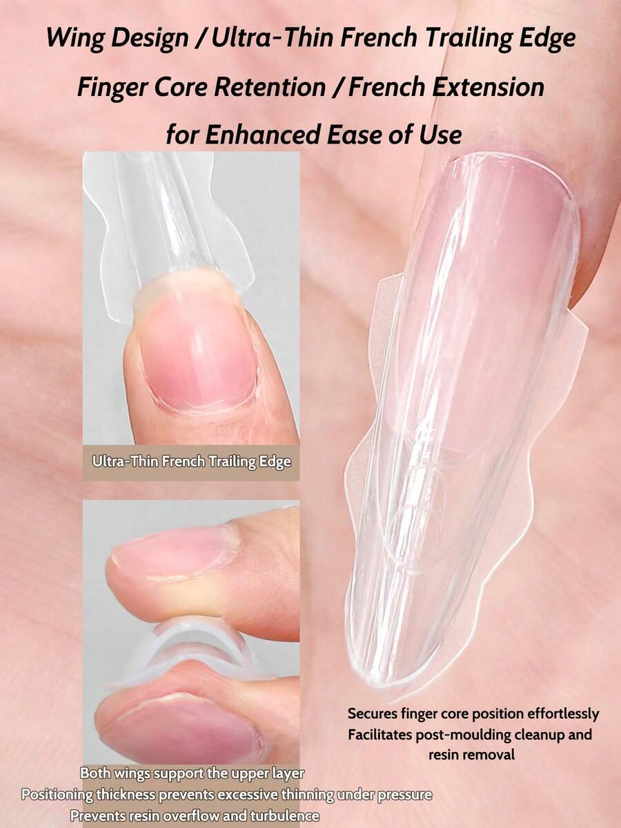 180 khuôn tạo hình móng tay hình oval kiểu sandwich, 15 kích cỡ, khuôn gel trong suốt phủ toàn bộ móng, thiết kế khuôn hai lớp trên và dưới, thích hợp cho việc tự làm móng nối và cung cấp dụng cụ cho salon làm móng, đầu móng nối. - Trong sáng - Xem 1