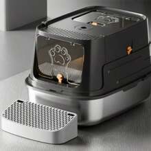 Extra Large Stainless Steel Litter Box, Fully Enclosed Design With High Walls To Prevent Litter Scatter, Anti-Stick & Odor-Proof Cat Litter Tray