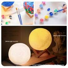 3D Printed Moon Lamp, 16 Adjustable Color Modes, Remote Control & Wooden Base. Ideal For Home, Bedroom Decor And Tabletop Display. Creative Hanging Birthday, Anniversary Or Holiday Gift. Functions As Lighting, Decor And LED Lamp. - Multicolor - View 9