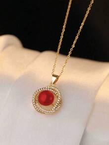 4pcs/Set Elegant Pearl Necklace, Earrings And Ring Set, Fashionable Minimalist Layered Collarbone Chains