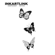 INKARTLINK Revolutionary Technology Tattoo, Semi-Permanent Tattoo, Butterfly, Waterproof, Long-Lasting Temporary Tattoo, Realistic Fake Tattoo, Plant-Based, Magic Tattoo - Black - View 4