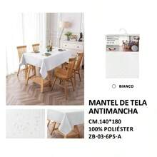 mantel rectangular color blanco de alta durabilidad de 140cm*180cm - Blanco - Ver 5