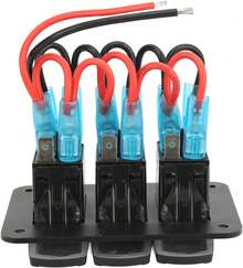 EstiloTendencia5 Pines, Panel De Interruptores Basculantes De 3 Bandas, Interruptor De Barra De Luz LED, Interruptor De Palanca De RetroiluminacióN LED Azul, DC12-24V, Apto Para Barcos ATV, UTVCalidad PremiumVersióN Mejorada - 1 - Ver 7