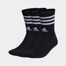 Adidas Bộ ba đôi tất ba sọc cổ điển dành cho nam và nữ, tất dài đến giữa bắp chân thường ngày C SPW CRW kiểu mới - Đen và trắng - Xem 10