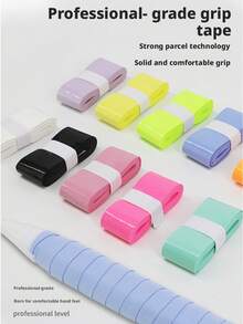 5pcs/10pcs Professional Badminton Racket Grip Tape, Flat Grip Tape, Thin Sticky Grip, Tennis Racket Grip, Racket Strap, Sweatband, Anti-Slip Grip Tape