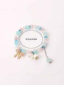 1 pieza Pulsera con cuentas con mariposa y lirio del valle soñadora y dulce - PC 1 - Ver 6