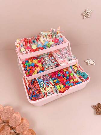 555pcs Colorful Butterfly Hair Clips, Fashion Cute Hair Ties, Elastic Hair Bands, Student Braids Ponytail Holders, Butterfly Hair Accessories, Suitable For Daily, Street, Party Use (No Box)