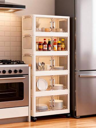 1 pieza (45cm - 60cm) de ancho Gabinete de almacenamiento plegable, Caja de almacenamiento para el hogar, sala de estar, organizador de gabinete de juguetes, gabinete de almacenamiento de bocadillos, gabinete de almacenamiento de cocina, regalo de Navidad, caja de almacenamiento, almacenamiento debajo de la cama