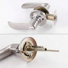 Three-Handle Door Lock Home Entry Lever Set Bathroom Entrance Passage With Key - 45-65mm - View 3