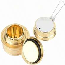 Portable Mini Alcohol Burner for Outdoor Camping, Hiking and Home Use - Ultra Lightweight and Foldable - GRIS - Ver 4
