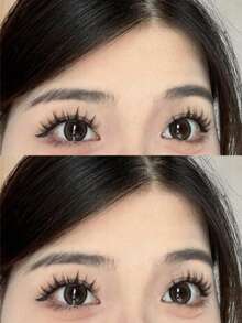 96pcs Natural Single Cluster Self-Adhesive False Eyelashes - Transparent Lash Stems. Realistic Cartoon-Style Lashes, Lightweight And Glue-Free, Dense, Curled And Lengthened. Self-Adhesive Design, Perfect For Bare-Faced Or Natural Makeup. - C - Xem 2
