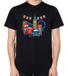London Unisex T-Shirt - Black - View 1