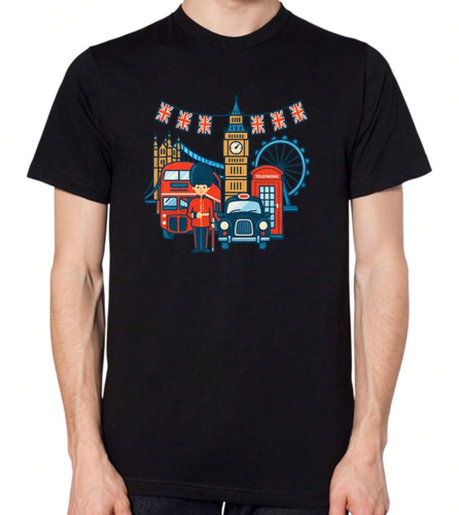 London Unisex T-Shirt - Black - View 1
