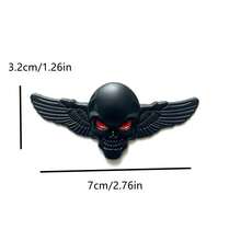 3D Metal Car Sticker Skull Head With Wings, Applicable For Cars, Trucks, Motorcycles, SUVs, Decorative Sticker For Engine Hood, Trunk, Fenders, Side Doors, Body - Multicolor - View 3
