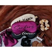 3pcs Personalized Silk Eye Mask Set, Bridesmaid Gift Set, Silk Eye Mask, Eye Mask, Bridesmaid Gift Bag, Bridesmaid Invitation Card - Multicolor - View 4