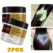 Moisturizing Keratin Hair Mask, Infused With Maca Extract And Collagen - Enriched With Moroccan Argan Oil, Coconut Oil And Hydrolyzed Keratin, Leaving Hair Silky Smooth, Boosting Vitality And Shine, Suitable For Normal Hair Types And All Hairstyles. Hair Mask, Hair Care, Hair Cream, Keratin, Random Delivery. - Multicolor - View 2