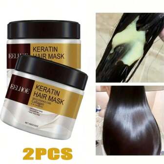 Hydrating Keratin Hair Mask With Maca Essence & Collagen - Infused With Argan Oil, Coconut Oil & Hydrolyzed Keratin For Silky Smooth Hair, Enhances Vitality & Luster, Ideal For Normal Hair Types & All Styles,Style Shipped At Random