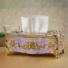 1pc High-End Hotel & Restaurant European Tissue Box, Multi-Scenario Desktop Tissue Extraction Box, Bathroom Kitchen & Living Room,European Style Tissue Box, High-End Hotel Restaurant Napkin Extraction Box, Living Room Desktop Paper Extraction Storage Box - Multicolor - View 8
