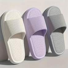 男女通用EVA拖鞋 - 软底室内/室外凉鞋，适合居家、浴室、海滩等场合，时尚休闲风格，流行设计，多种颜色可选，可爱拖鞋【新款高端】，轻便不累脚，四季皆宜 - 灰色 - 查看 12