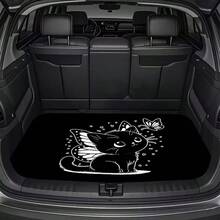 1pc Cat & Butterfly Print Car Trunk Mat - Durable & Easy To Clean Cargo Liner, Cute Pet Pattern Vehicle Mat, All-Weather Protection, Fashionable Design, Fits Multiple Car Models