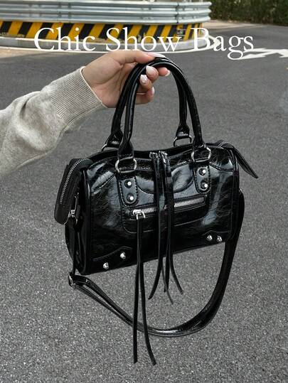 1 szt. Damska torba-poduszka w kształcie motocykla, modna, przenośna, różowa torba na ramię, nowość z 2025 r., instrukcje usuwania zapachów: umieścić w przewiewnym miejscu na 1-3 dni, aby rozproszyć zapach materiału.