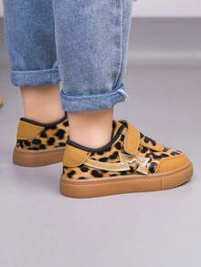 1 Pair Unisex Flat Leopard Print Sneakers, Soft Sole Non-Slip Casual Shoes, Fashion Versatile Student Sneakers Suitable For Spring, Summer, Autumn, Winter - Camel - View 9