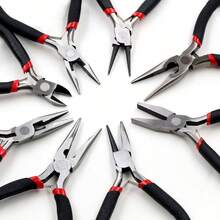 1 Piece Stainless Steel Needle Nose Pliers Multifunctional DIY Jewelry Making Handmade Tool Black Handle - Black - View 8