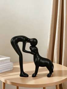 1pc Girl And Dog Friendship Resin Art, Statue Of A Girl With Her Dog, Remember Their Bond, Beautiful Home Decor Gift For Those Who Share Friendship, Room Decoration, Reminder Of A Girl Carrying Her Loyal Pet As Companion, Indoor & Outdoor Ornament,Christmas Decorations