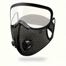 1pc/2pcsRemovable Face Mask, Reusable Face Mask With Exhalation Valve, Transparent And Visible Removable Eye Mask, Oral Filter, Outdoor Activity Equipment, Dustproof, Suitable For Women And Men