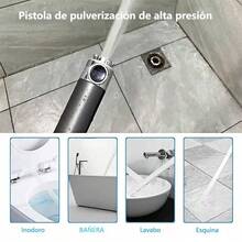 Regadera de Mano de Alta Presión con Filtro y 3 Modos – Cabezal de Ducha Tipo Spa, Ahorro de Agua y Masaje Potente con Botón ON/OFF para Baño - Gris - Ver 3