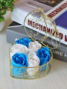 1个心形玫瑰蝴蝶结透明礼盒，花盒，情人节礼物，花卉包装盒，心形礼盒，带盖花盒，丝带和透明盒，适用于父亲节、母亲节、圣诞节、情人节、生日、情侣等。 - 彩色 - 查看 18