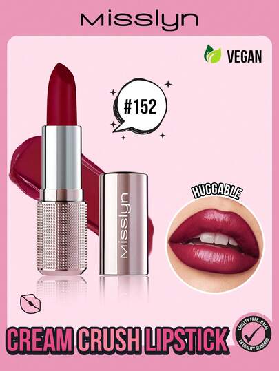 Misslyn Creamy Lipstick, Smooth Non-Sticky Moisturizing Lipstick, Smooth Moisturizing Satin Lipstick, High Gloss Intense Nude Layerable, Brand Makeup, Facial Cosmetics, Suitable For Women And Girls, Perfect For Winter, Y2K Style, Fashion , Suitable For Birthday, Valentine's Day, Party, New Year And Other Occasions, Best Gift, Vegan And Cruelty-Free